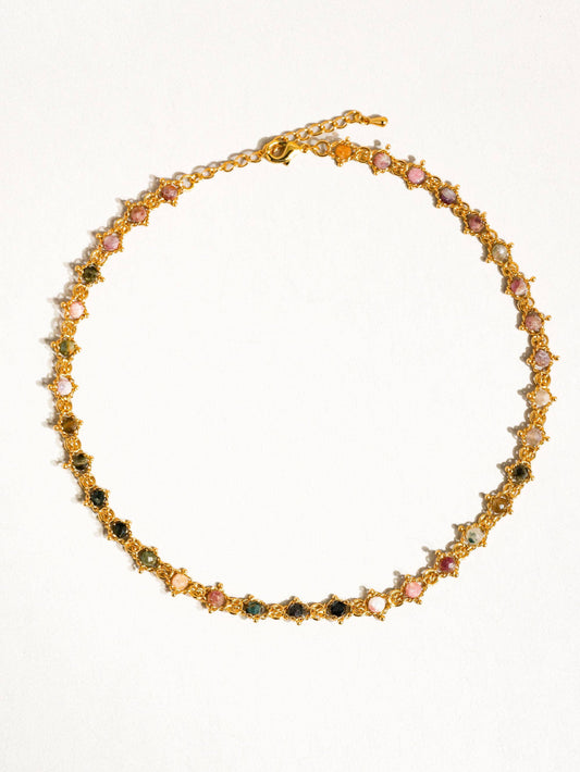 Skylar 18K Gold Multi-Stone Chained Necklace