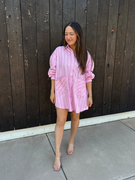 Lisa Oversized Button Down Shirt Dress