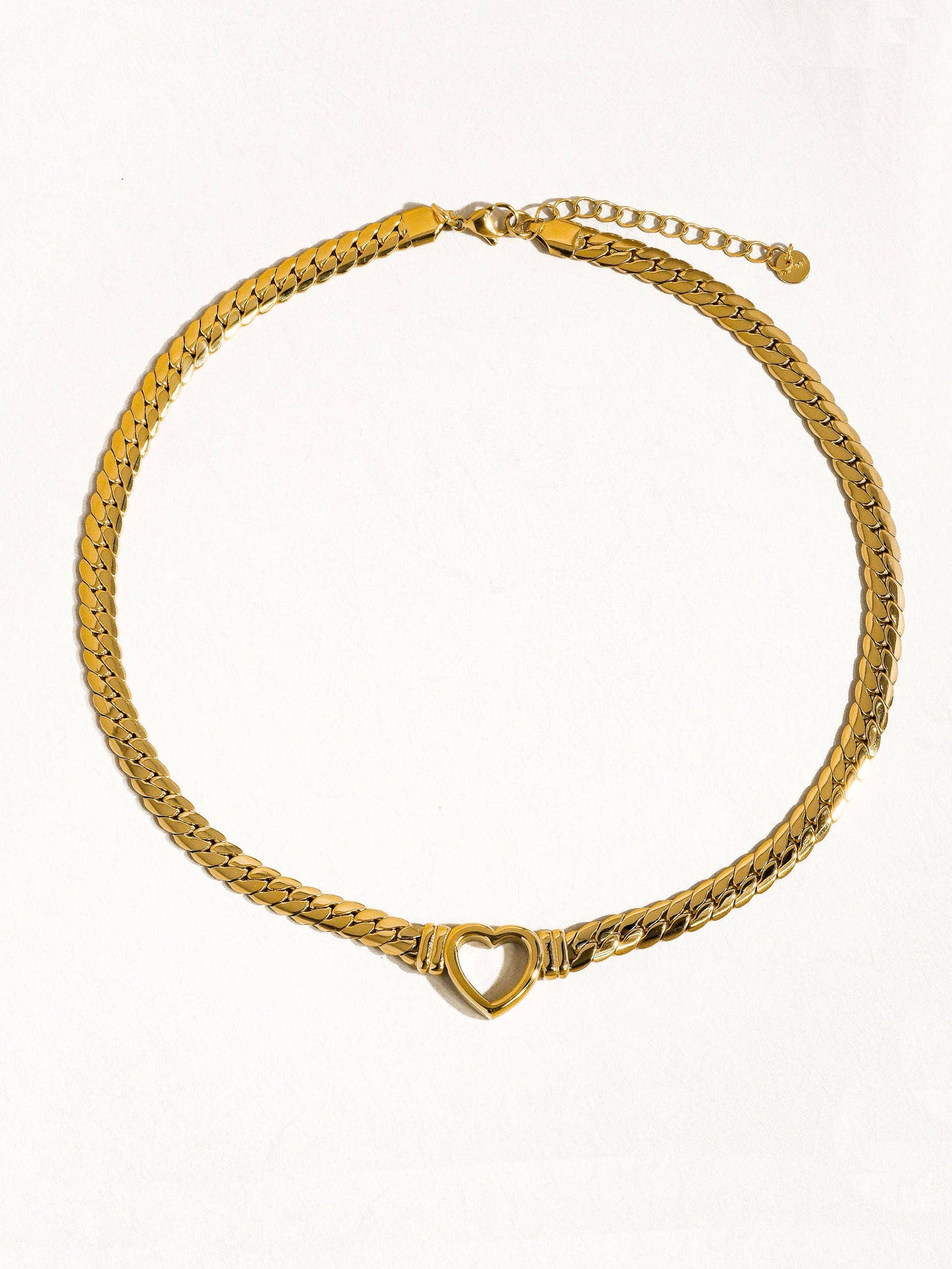 Tessa 14K Non-Tarnish Heart Snake Chain Necklace